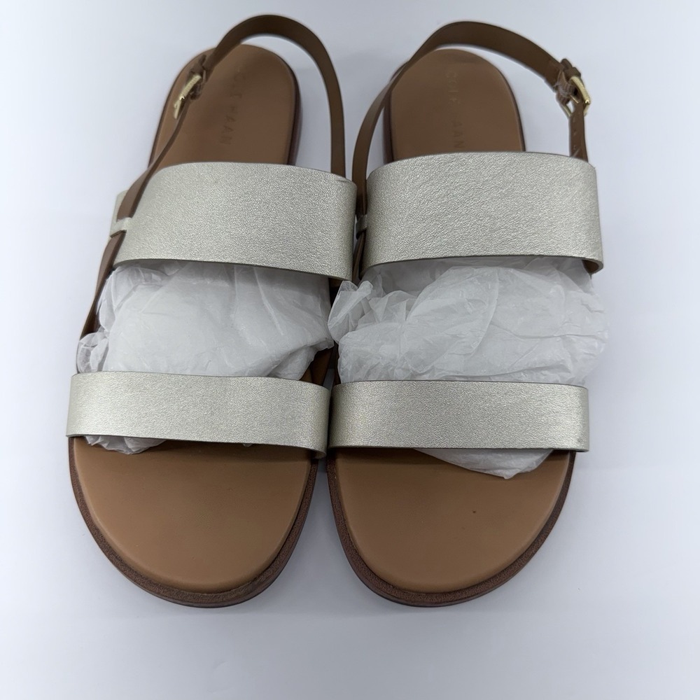 Cole Haan Flyinn Flat Sandal Women Size 11 B Metallic Brown